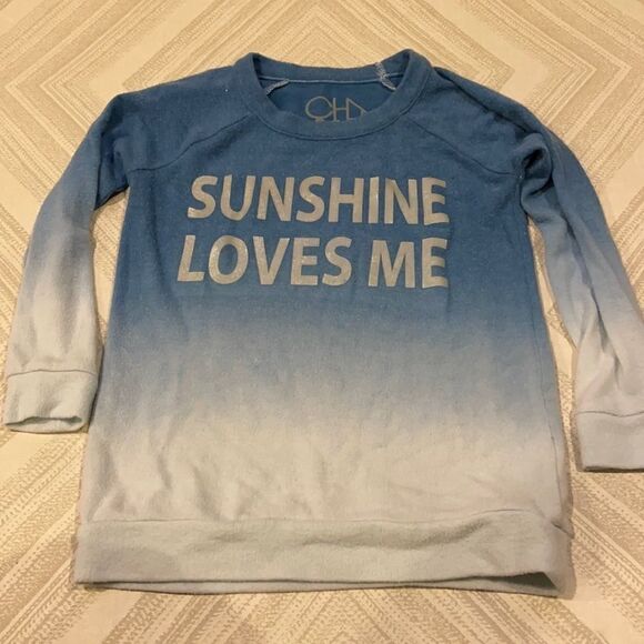 Chaser Girls Blue Ombré Sunshine Loves Me Sweatshirt - Picture 1 of 6